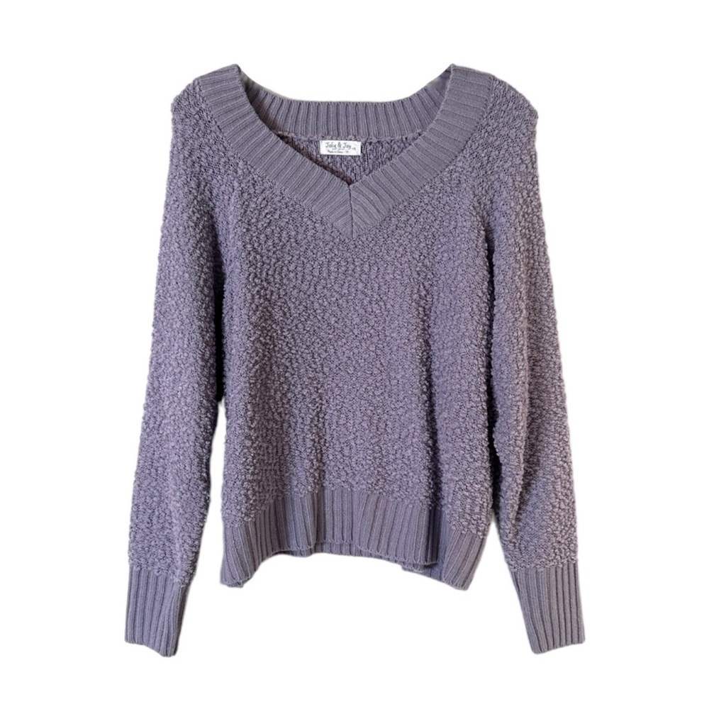 Jolie & Joy Lilac Textured Semi Cropped Cozy Pullover Sweater Size 1X